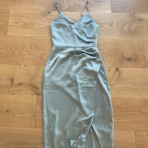 Abercrombie Satin Slated Blue/Teal Luxurious dress - XS